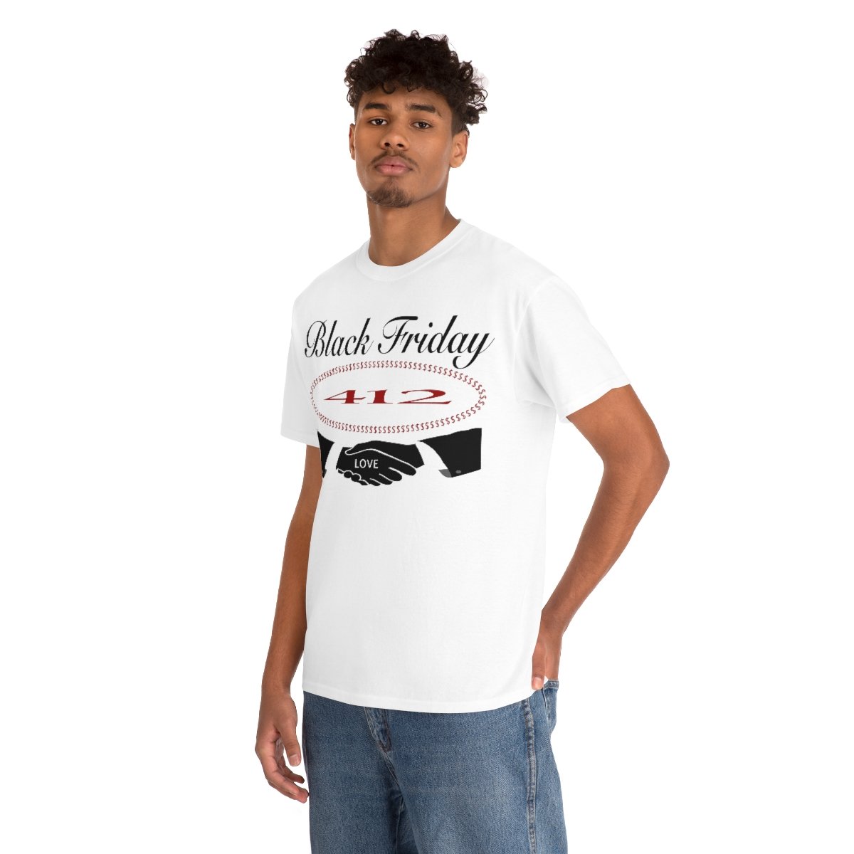 Black Friday 412 Men And Women Heavy Cotton T Shirt - Image 2