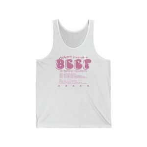 100% Female BEEF Women Jersey Tank Top Heavy Cotton