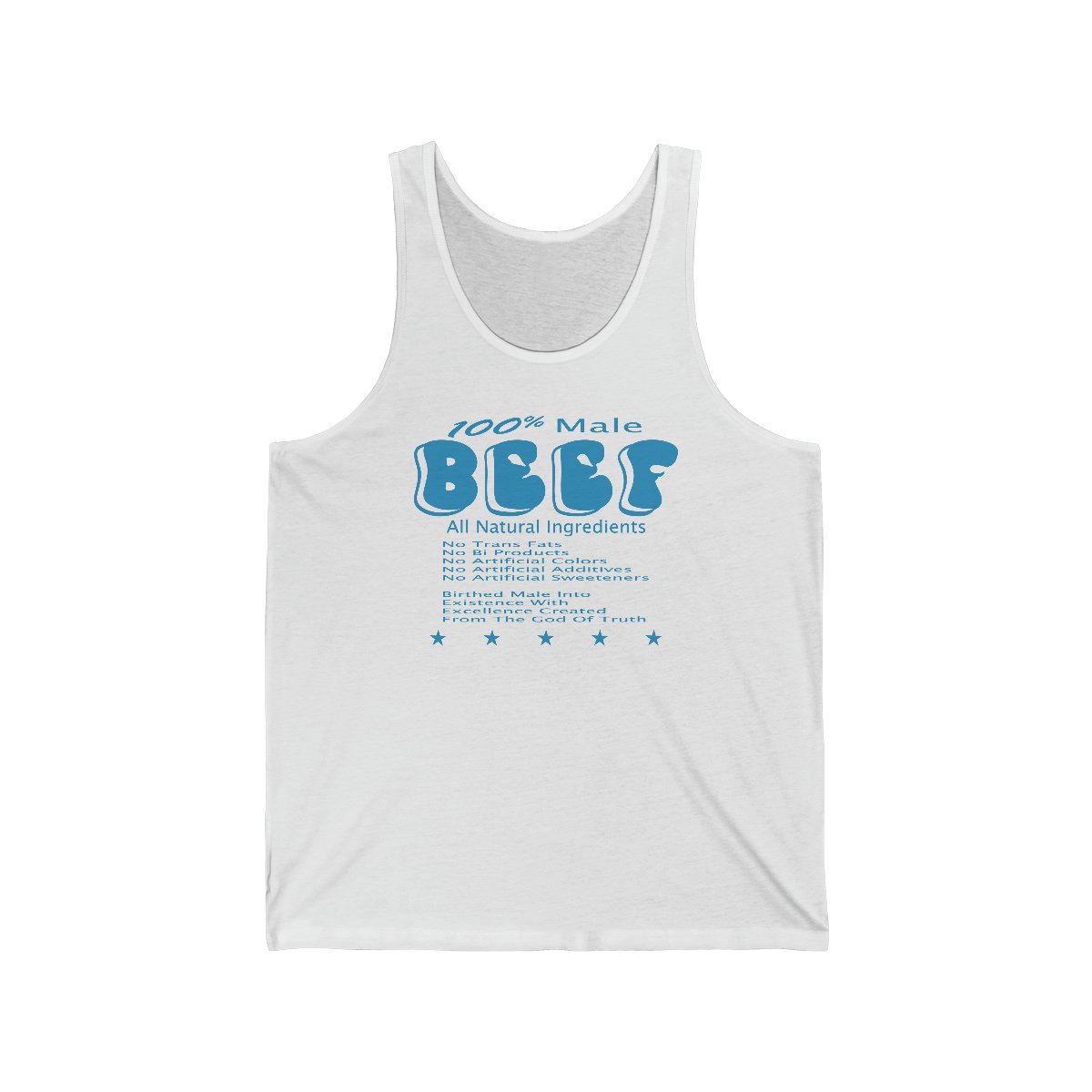 100% Male BEEF Men Jersey Tank Top Heavy Cotton