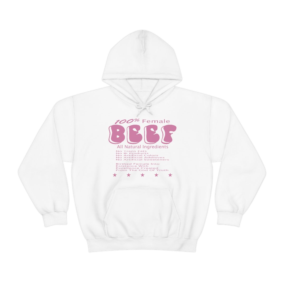 100% Female BEEF Women Hooded Sweatshirt