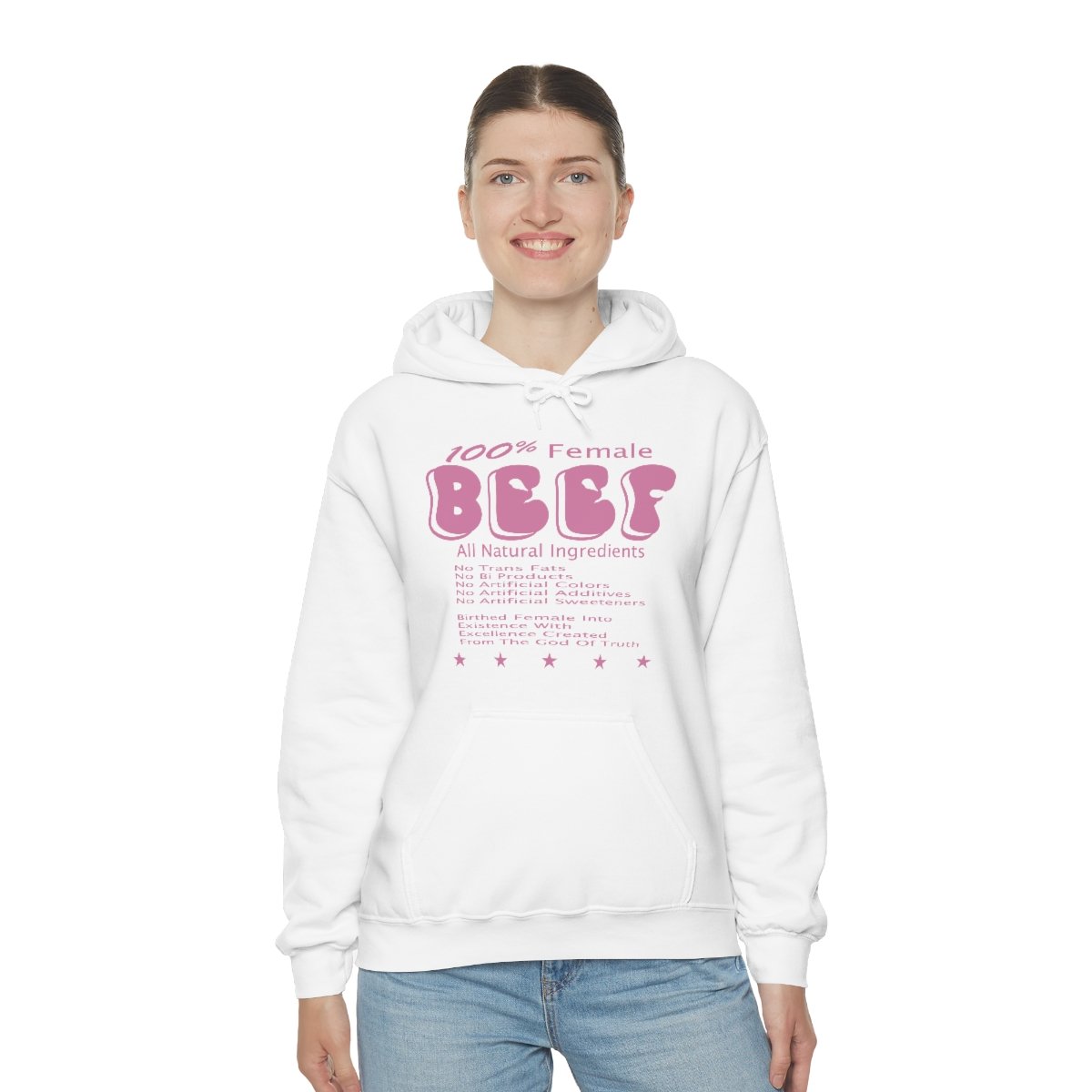 100% Female BEEF Women Hooded Sweatshirt - Image 3