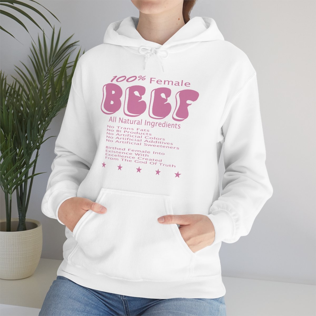 100% Female BEEF Women Hooded Sweatshirt - Image 4
