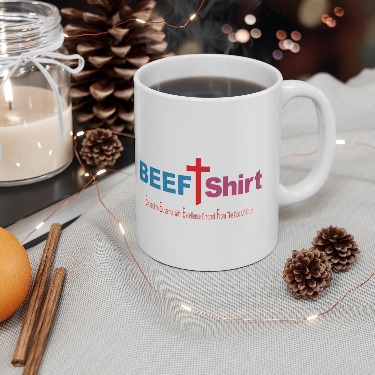 BEEF T Shirt Ceramic Mug 11oz - Image 5